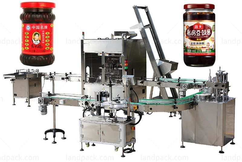 Automatic sauce filling and capping production line