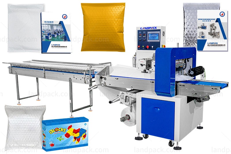 Automatic Books Bubble Wrap Pillow Sachets Flow Packing Machine