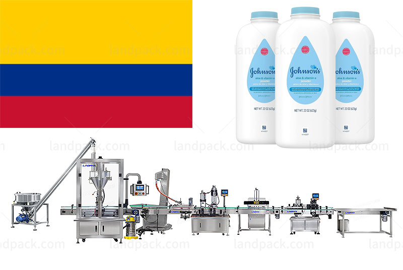 Colombia Baby Talcum Powder Bottle Filling Capping Labeling Line Customized Case