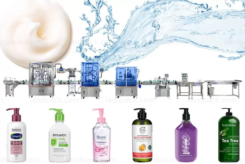 Automatic Shampoo Bottle Filling Line Liquid Filling Capping Labeling Machine
