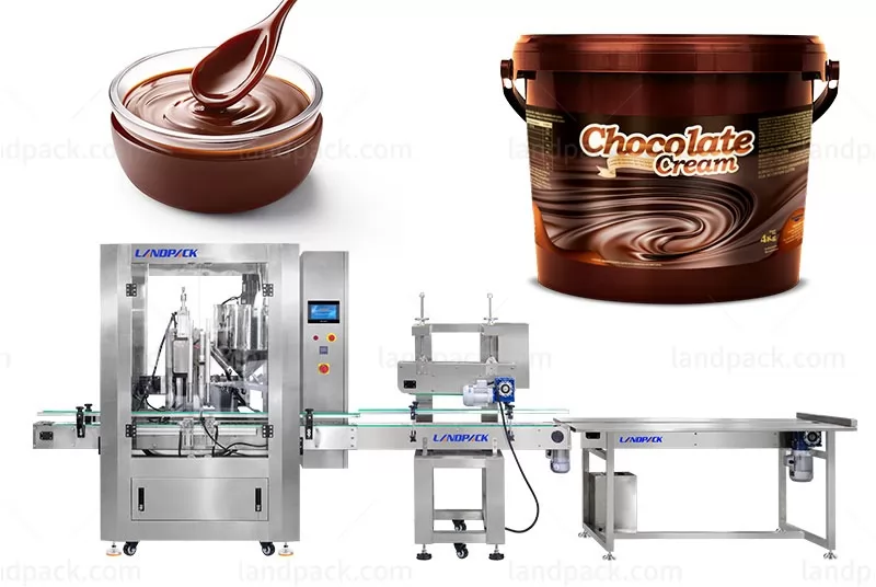 Automatic Chocolate Sauce Bucket Filling Machine With Rotor Pump