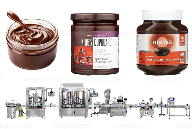 Automatic Chocolate Sause Bottle Washing Filling Capping Labeling Line