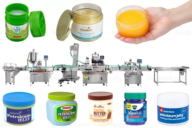 Industrial Automatic Liquid Vaseline Filling Capping Labeling Line Machine