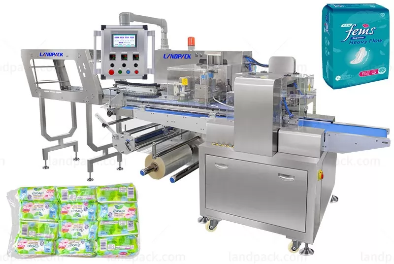 Automatic Horizontal Sanitary Pads Flow Wrap Pillow Bag Packaging Machine