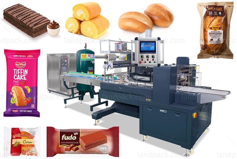 Automatic Box Motion Type Cake Snack Bar Flow Wrapping Machine With Nitrogen Device