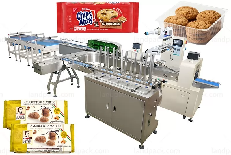 Automatic Biscuit Cookies Baked Food Feeding in Tray Packaging Line