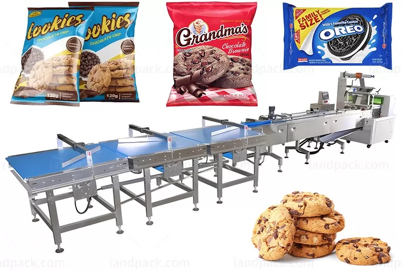 Automatic Toast Wafer Biscuit Horizontal Flow Feeding Packing Machine Line