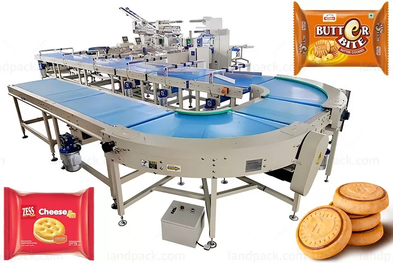 Automatic Biscuit Cookie Packaging Machine Line Flow Packing Machine