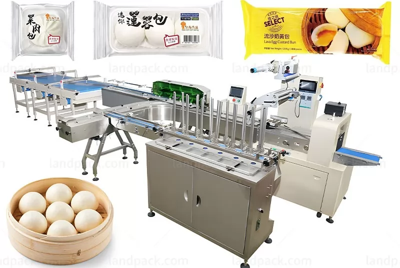 Automatic Pillow Bag Bun Horizontal Feeding Sorting Packaging Line