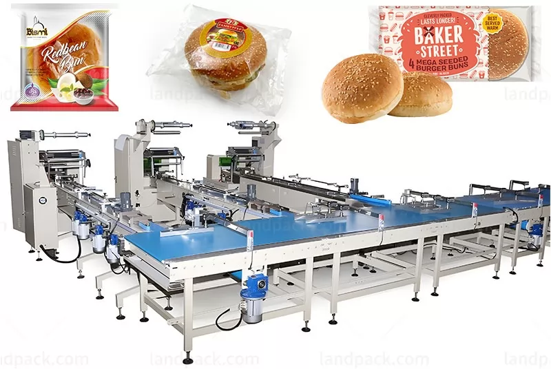 Horizontal Automatic Bun 1+3 Feeding Packing Machine Line