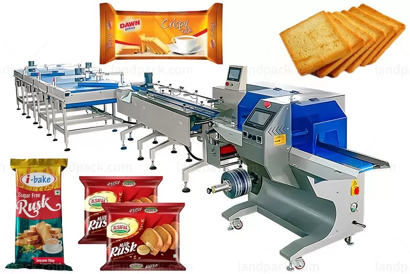 Automatic Horizontal Rusk Wafer Sorting Packing Machine Feeding Packing Line