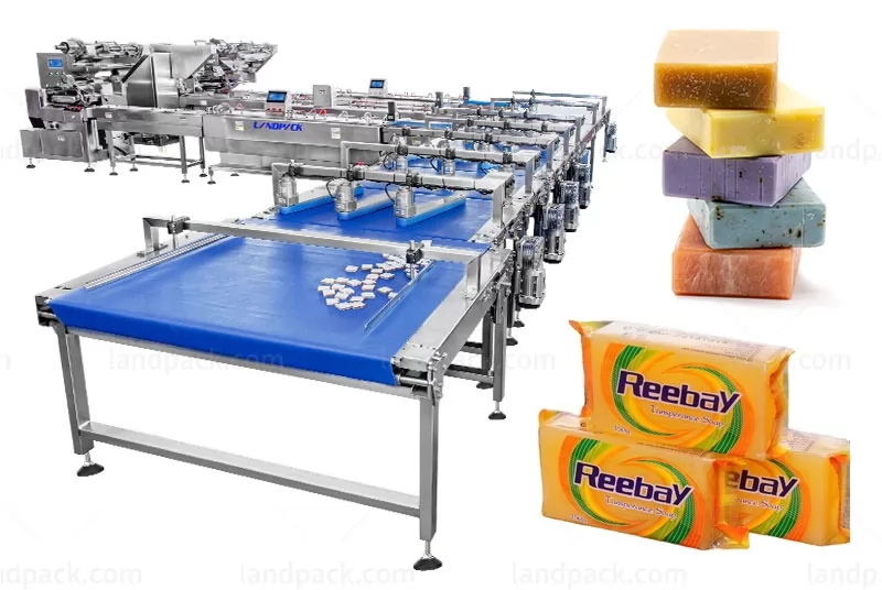 Automatic Soap Sorting Packing Machine Hight Speed Flow Feeding Packing Line