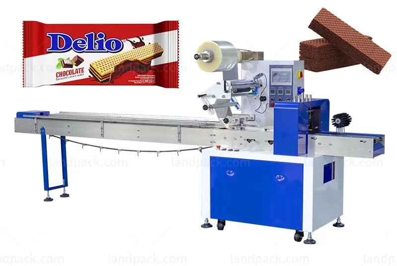 Automatic Plc Control Horizontal Wrapper Folw Pack Machine Wafer Packing Machine