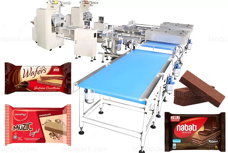 Waffle Toast Bread Muffins Cake Bakery Food Flow Feeding and Packing Machine