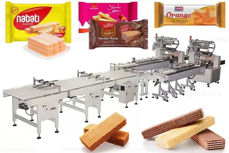 Wafer Waffle Biscuits Automatic Flow Wrapping Pillow Horizontal Package Machine