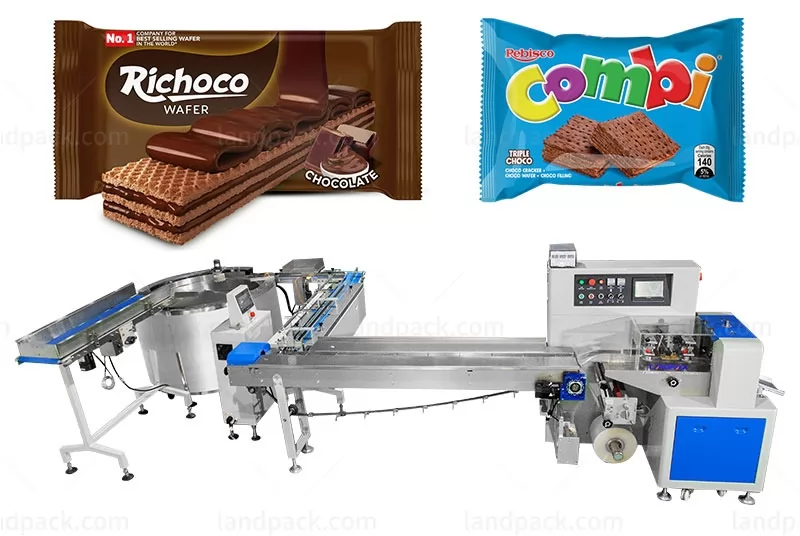 Waffle Biscuit Automatic Packing Line Form Fill Seal Wrapping Flow Packaging Machine