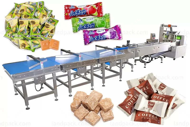 Fully Automatic Sweet Gummy Candy Bar Feeding And Packing Machine Line System