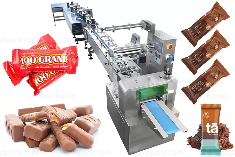 High Speed Chocolate Bar Food Feeding Line Horizontal Wrapping Packaging Machine