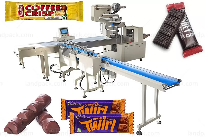 Fully Automatic Chocolate Bar Candy Cake Flowing Packing Machine Food Wrapping Machine Line