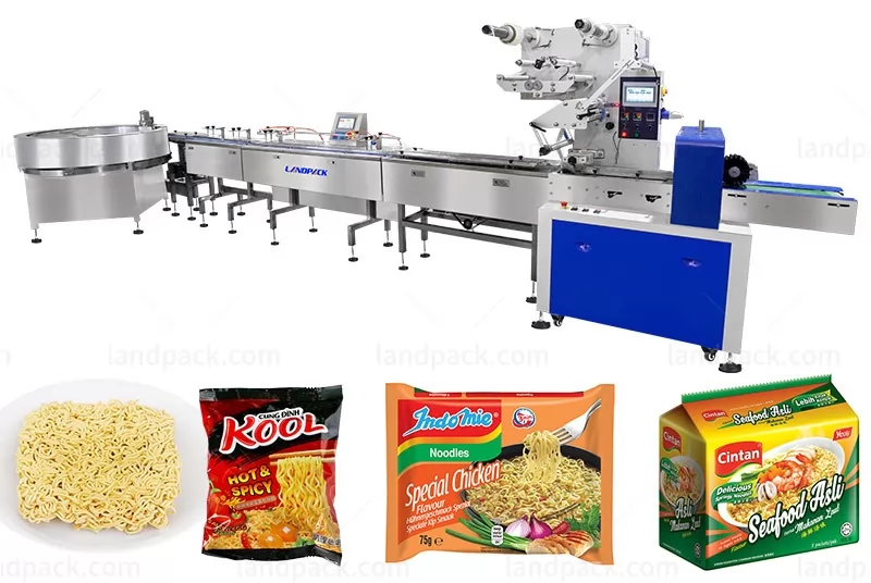 Horizontal Flow Pack Instant Noodle Packaging Machine Automatic Food Pillow Packing Machine System