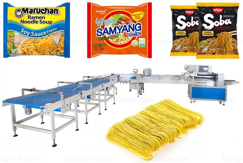 Automatic Noodle Pillow Packing Feeding Machine Line For Instant Noodle Spaghetti Packing Machine