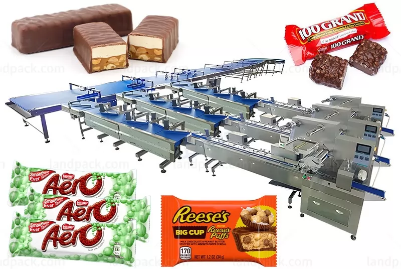 Chocolte Packing Packaging Line High Speed Biscuit Bread Food Feeding Packing Machine Line