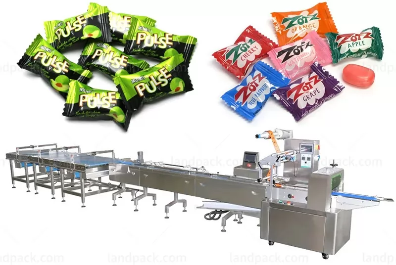 Automatic Candy Toffee Feeding Packing Line Caramel Marshmallow Wrapping Pakcing Machine