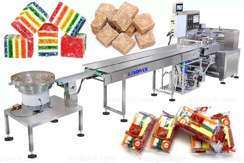 Automatic Candy Feeding Packaging Line Chocolate Turntable Wrapping Packing Machine