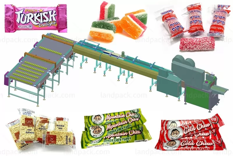 Automatic Candy Wrapping Packing Machine Toffee Caramel Feeding Packing Line