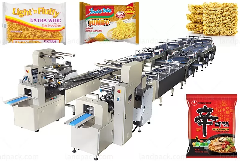 Automatic Noodle Spaghetti  Horizontal Food Feeding Packing Line Noodle Pillow Packing Machine