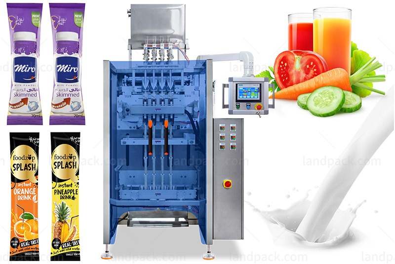 Automatic Multi Lanes Liquid Milk Juice Stick Filling Packing Machine with CIP System