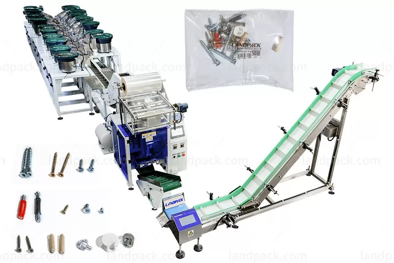 Automatic Hardware Fastener Counting Packing Machine With 18 Vibration Devices