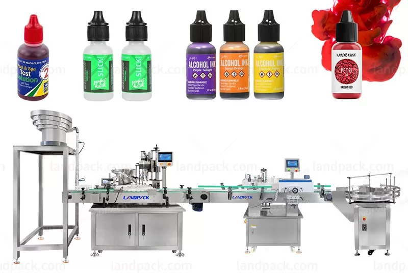 High Accuracy Liquid Ink Paint Bottle Filling And Capping Machine Line