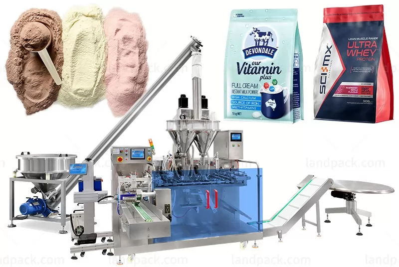 Automatic Double Filling Heads Milk Powder Doypack Pouch Packing Machine