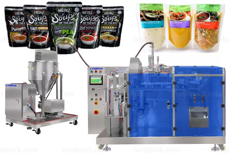 High Viscosity Tuna Meat Cooked Food Retort Pouch Doypack Filling Packing Machine