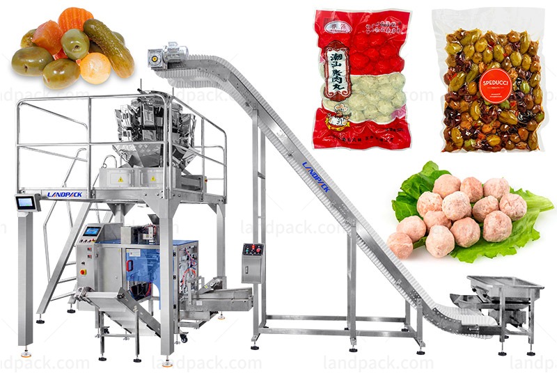 Automatic Vacuum Retort Pouch Bag Packing Machine With Multihead Weigher