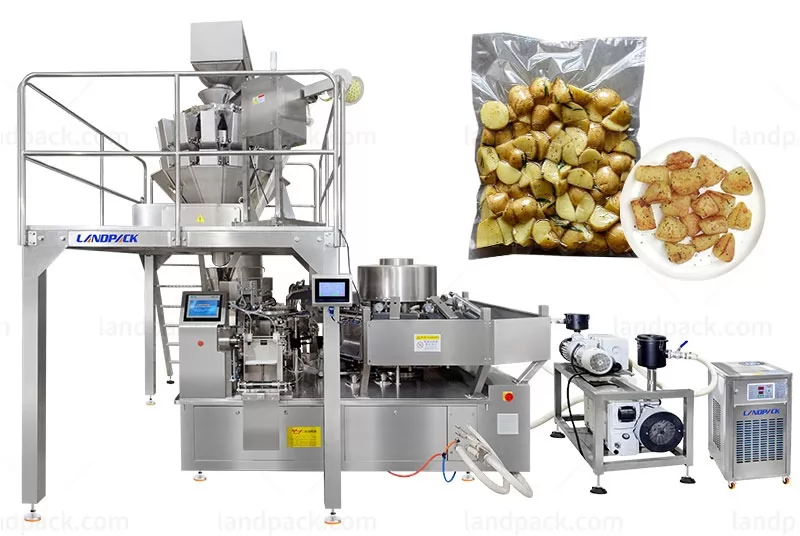 High-Speed Rotary Vacuum Retort Pouch Packaging Machine For Pre-cooked Food