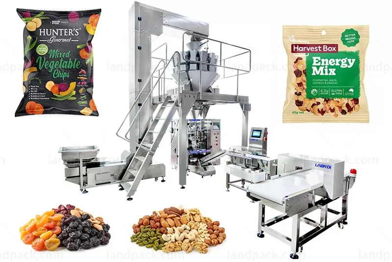 Automatic Mixed Nut Packing Machine With Metal Detector And Weight Sorting Scale