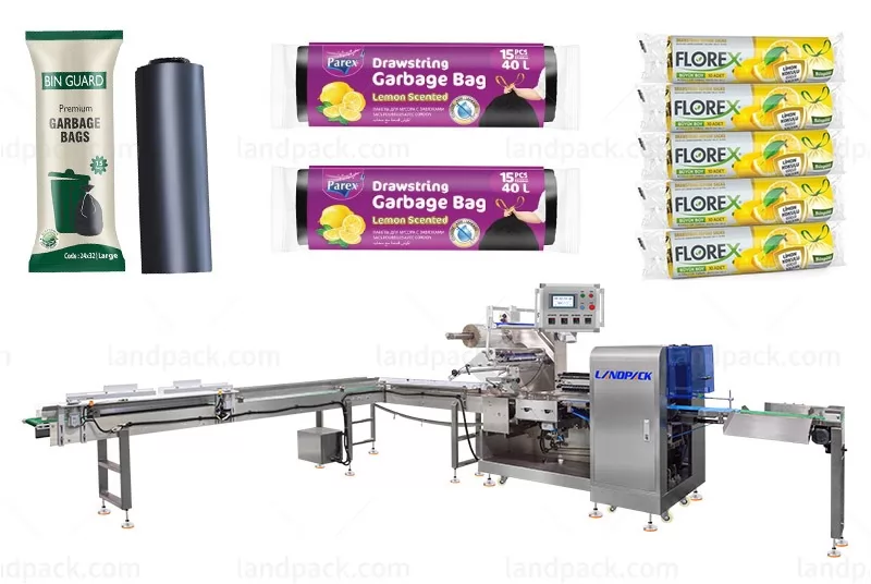 Automatic Garbage Bag Rolls Box Motion Type Flow Packing Machine