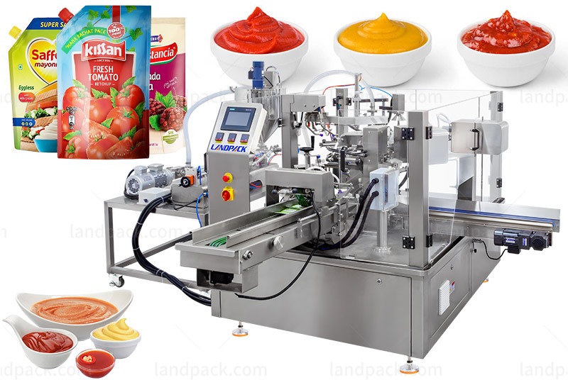 High Speed Sauce Rotary Spout Pouch Doypack Filling Sealing Machine