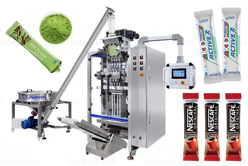 Automatic 4 lanes Matcha Powder Coffee Powder Stick Bag Packing Machine