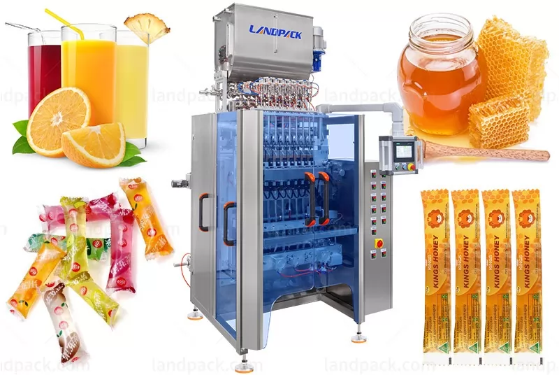 Automatic 8 Lanes Stick Pack Liquid Juice Jelly Strip Popsicle Filling Packaging Machine