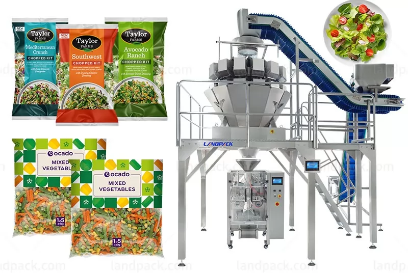 Automatic Vegetable Salad Vertical Pouch Nitrogen Filling Weighing Packaging Machine