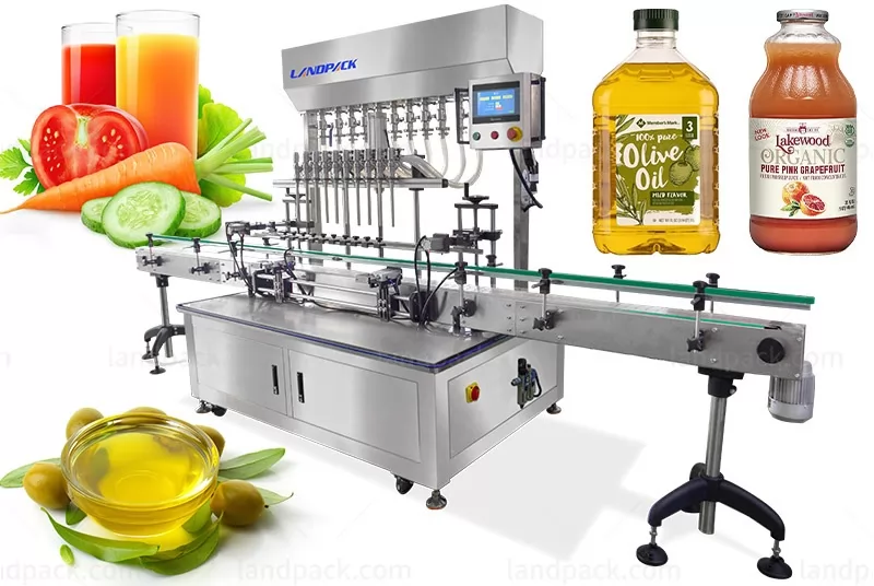 High Speed 10 Nozzles Fruit Juice Liquid Bottle Filling Machine