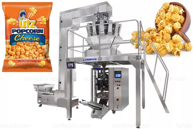 Automatic Granule Snack Vertical Packaging Machine With Multihead Weigher