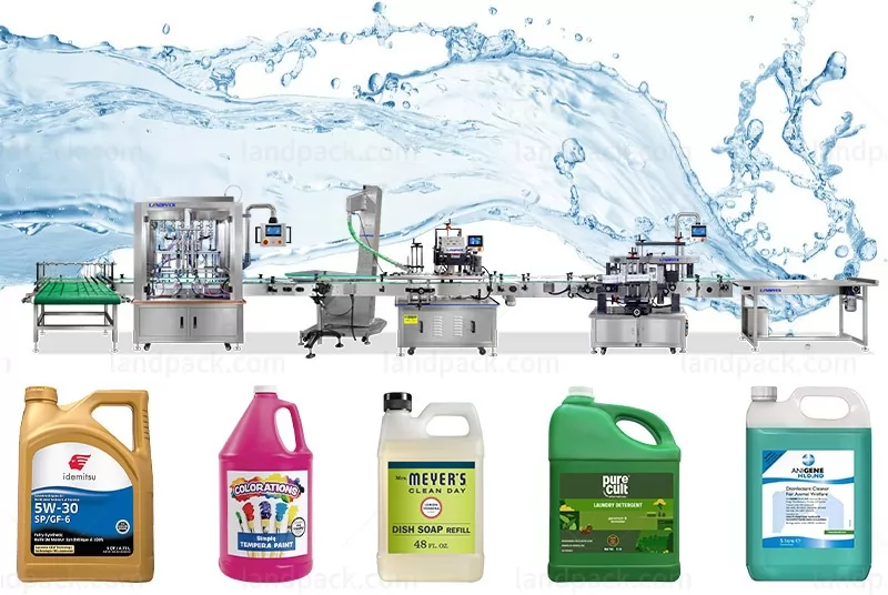 Automatic Liquid Bottle Filling Capping Labeling Machine Line For Shampoo Detergent Dish Wash etc