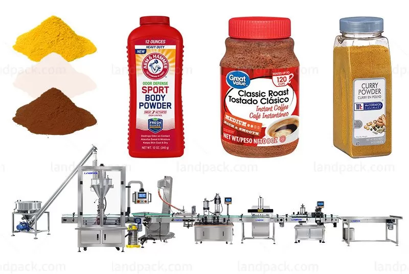 Full Automatic Bottle Filling Capping Labeling Machine For Spice Seasoning Powder