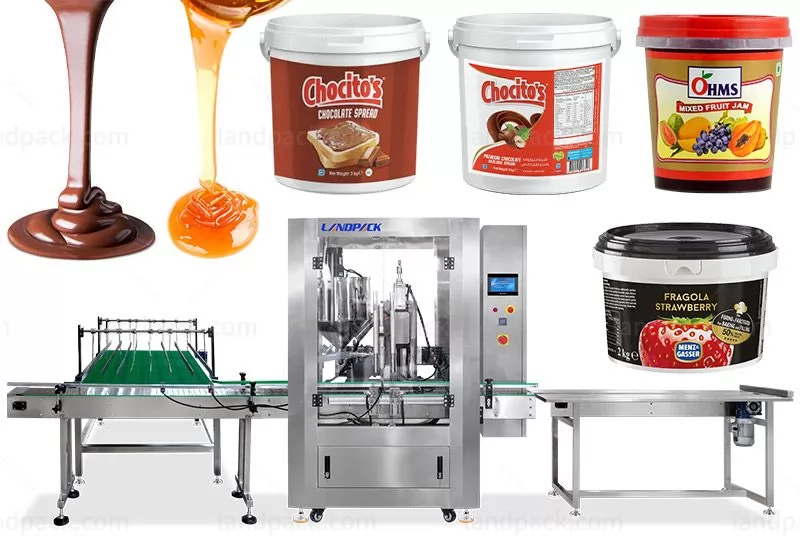 Automatic Chocolate Paste Bucket Bottle Filling Machine With Rotor Pump