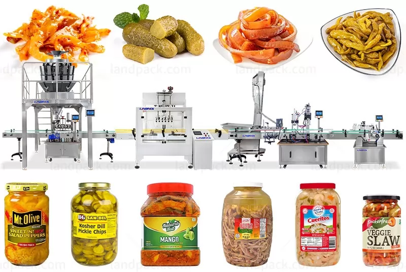 450g-2kg Pickles Kimchi Assorted Tin Can Bottle Jar Filling Machine Line