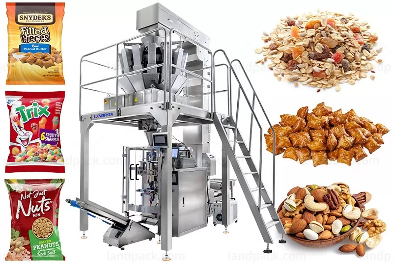 Automatic Nitrogen Packing Machine For Snacks Cereals Nuts Candies Etc